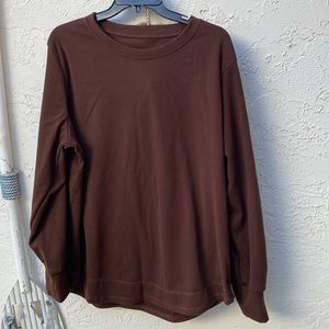 Yummy soft chocolate crew neck long sleeve 1x tunic